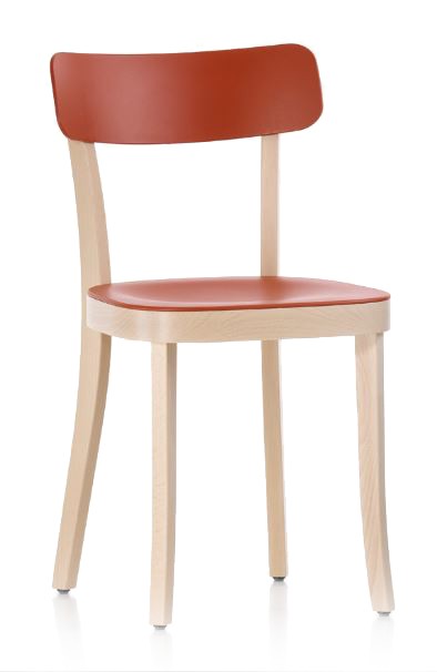 chaise basel chair bois laque rouge vitra jasper morrison